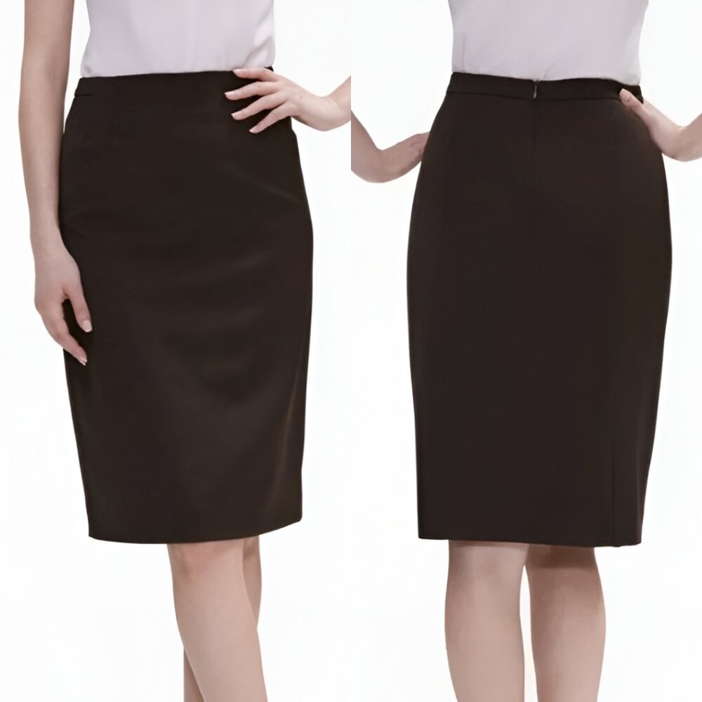 MM Lafleur Brown Cobble Hill Pencil Skirt in Molasses Wool Blend Womens 8 Career